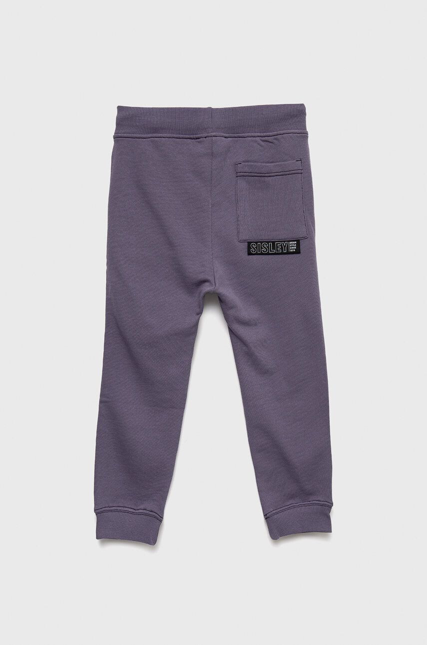 Sisley pantaloni de trening din bumbac pentru copii culoarea violet neted - Pled.ro