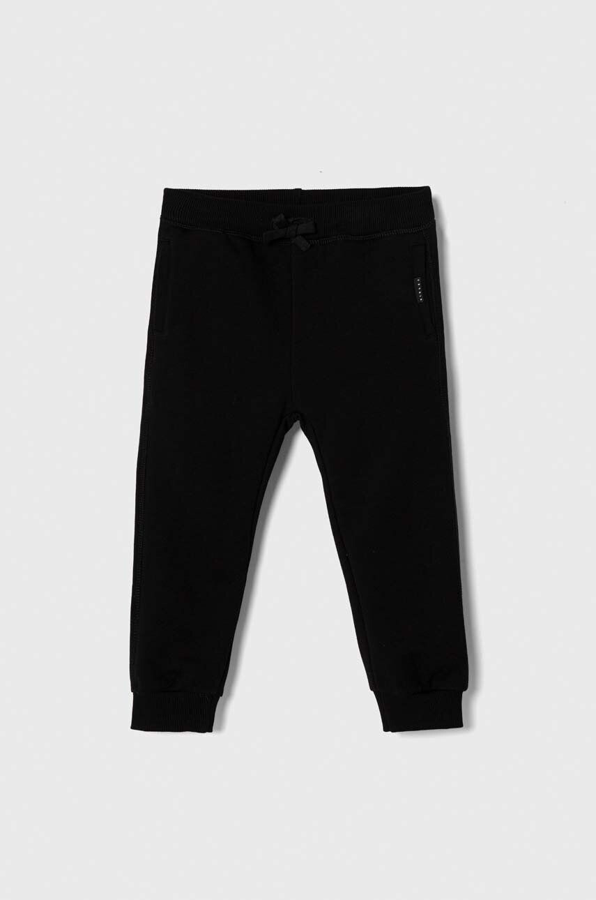 Sisley pantaloni de trening pentru copii culoarea negru neted - Pled.ro