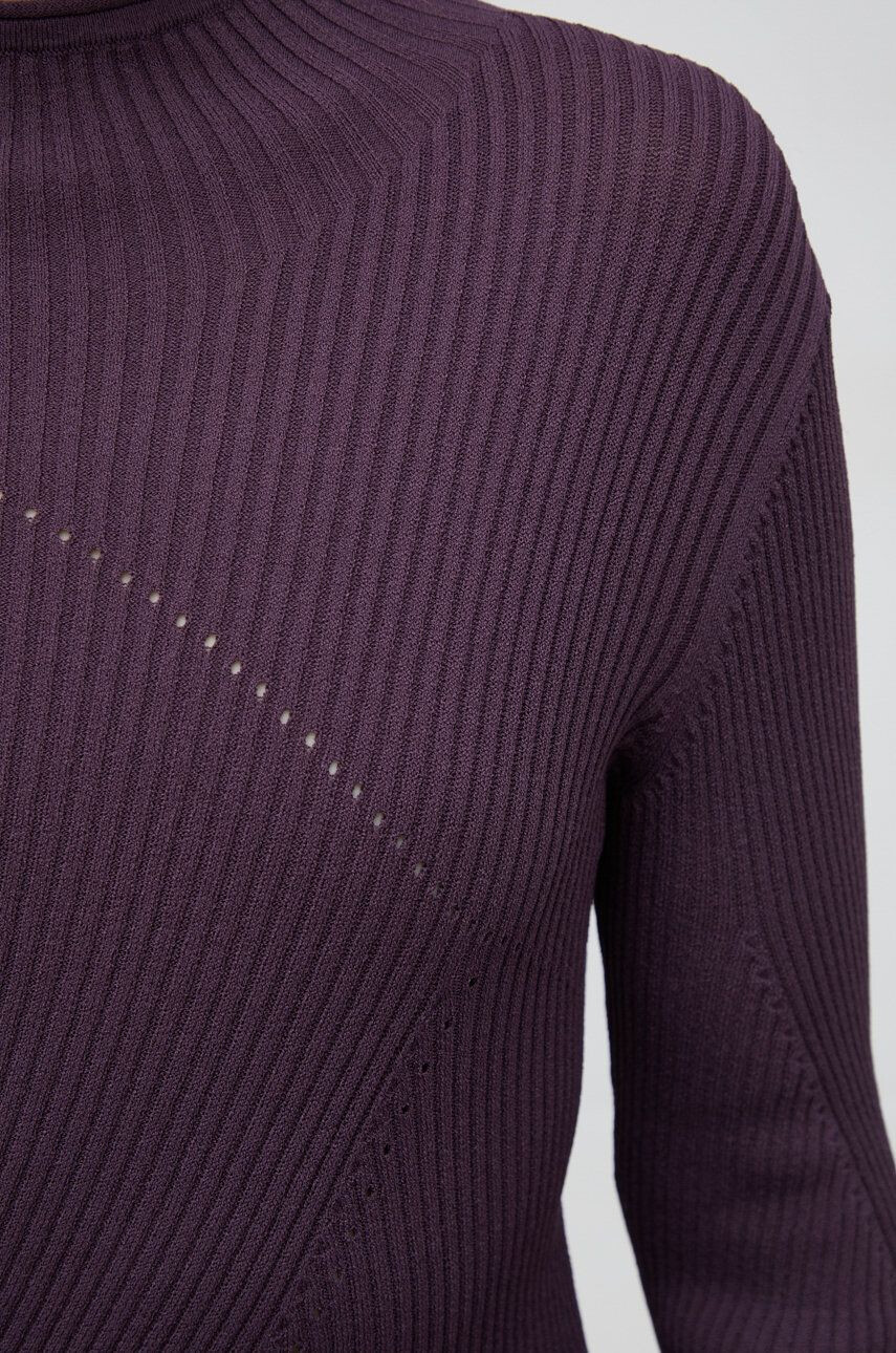 Sisley pulover femei culoarea violet light cu turtleneck - Pled.ro