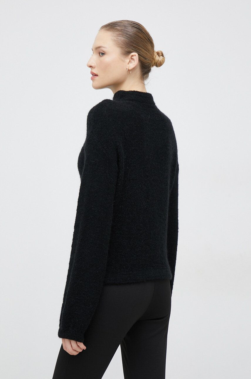 Sisley pulover din amestec de lana femei culoarea negru cu turtleneck - Pled.ro