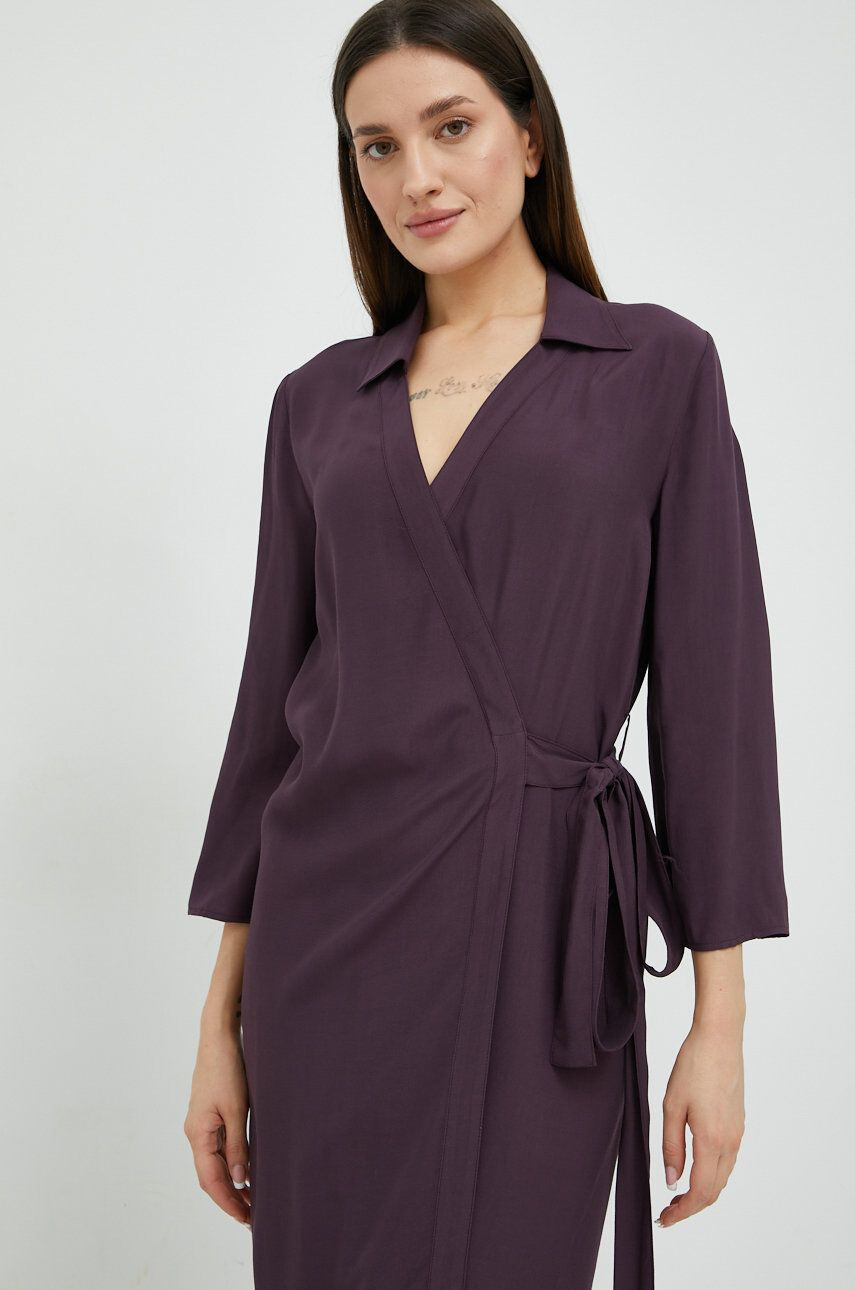 Sisley rochie culoarea violet maxi drept - Pled.ro