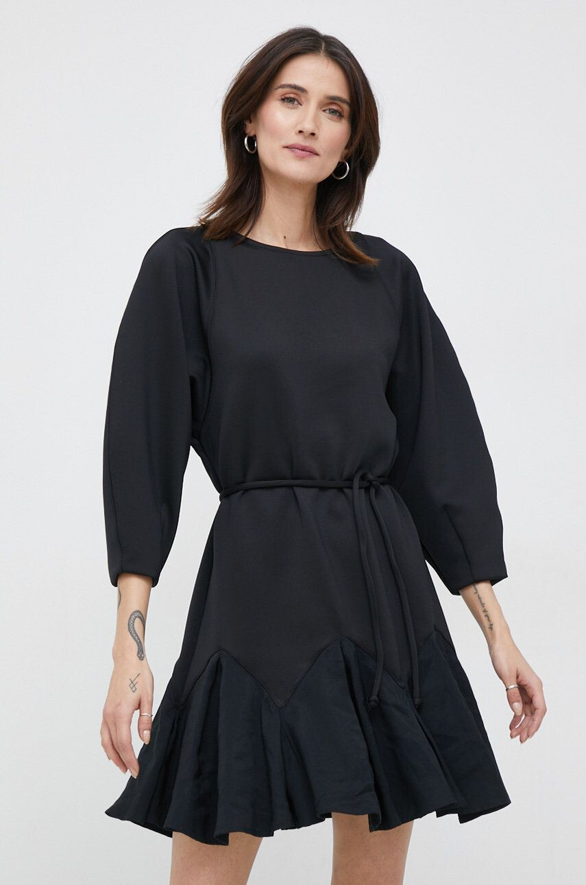 Sisley rochie culoarea negru mini evazati - Pled.ro