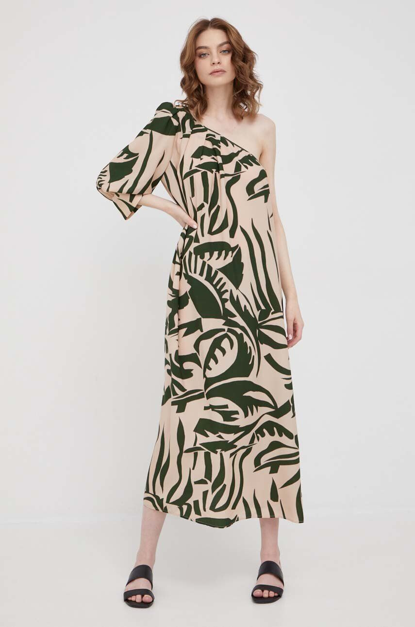 Sisley rochie culoarea bej midi oversize - Pled.ro