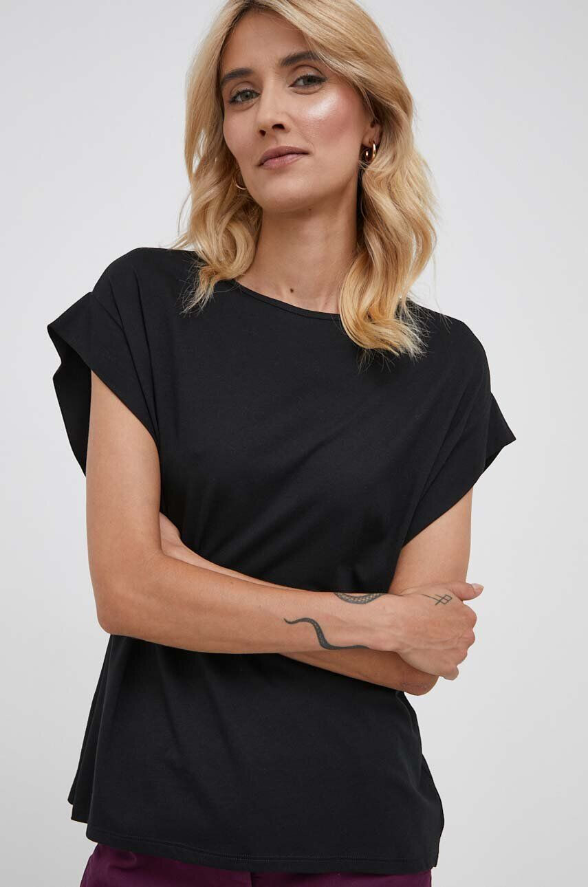 Sisley tricou femei culoarea negru - Pled.ro