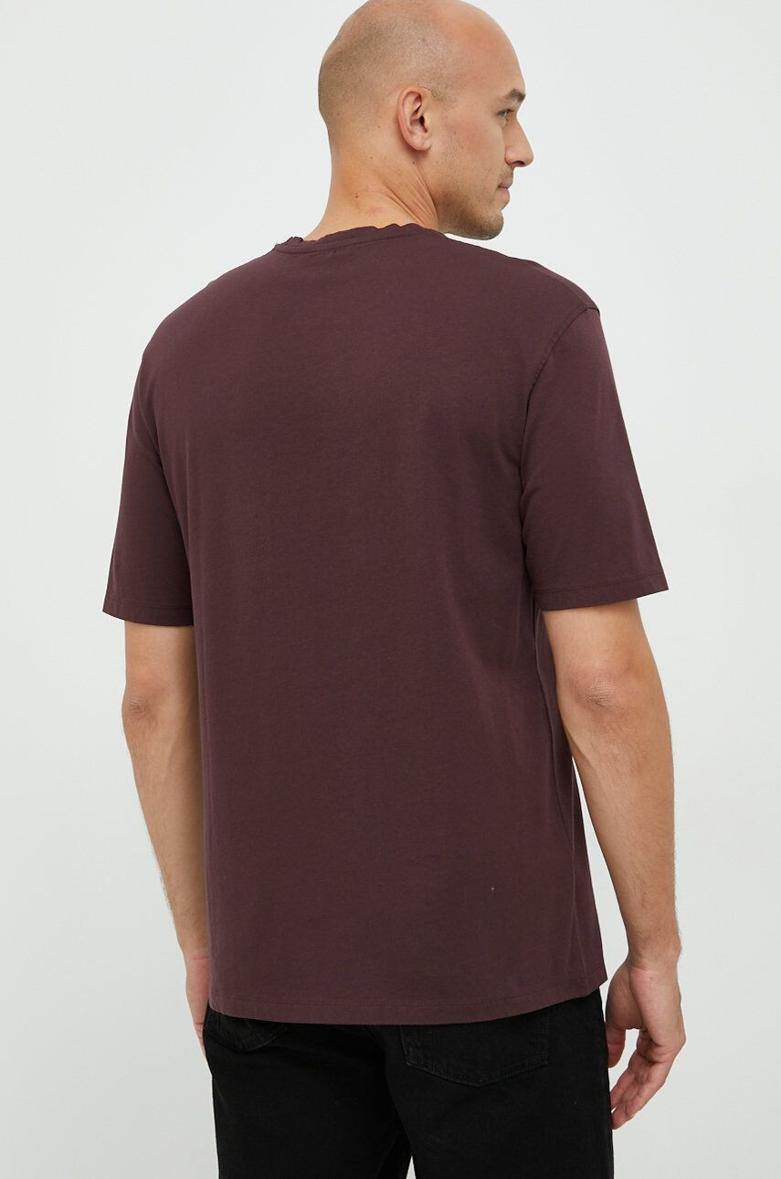 Sisley tricou din bumbac culoarea bordo neted - Pled.ro