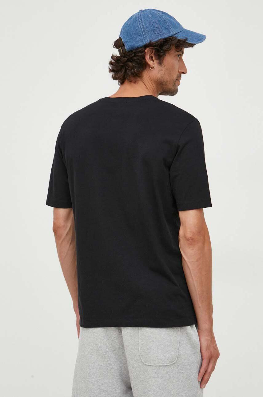 Sisley tricou din bumbac culoarea negru neted - Pled.ro