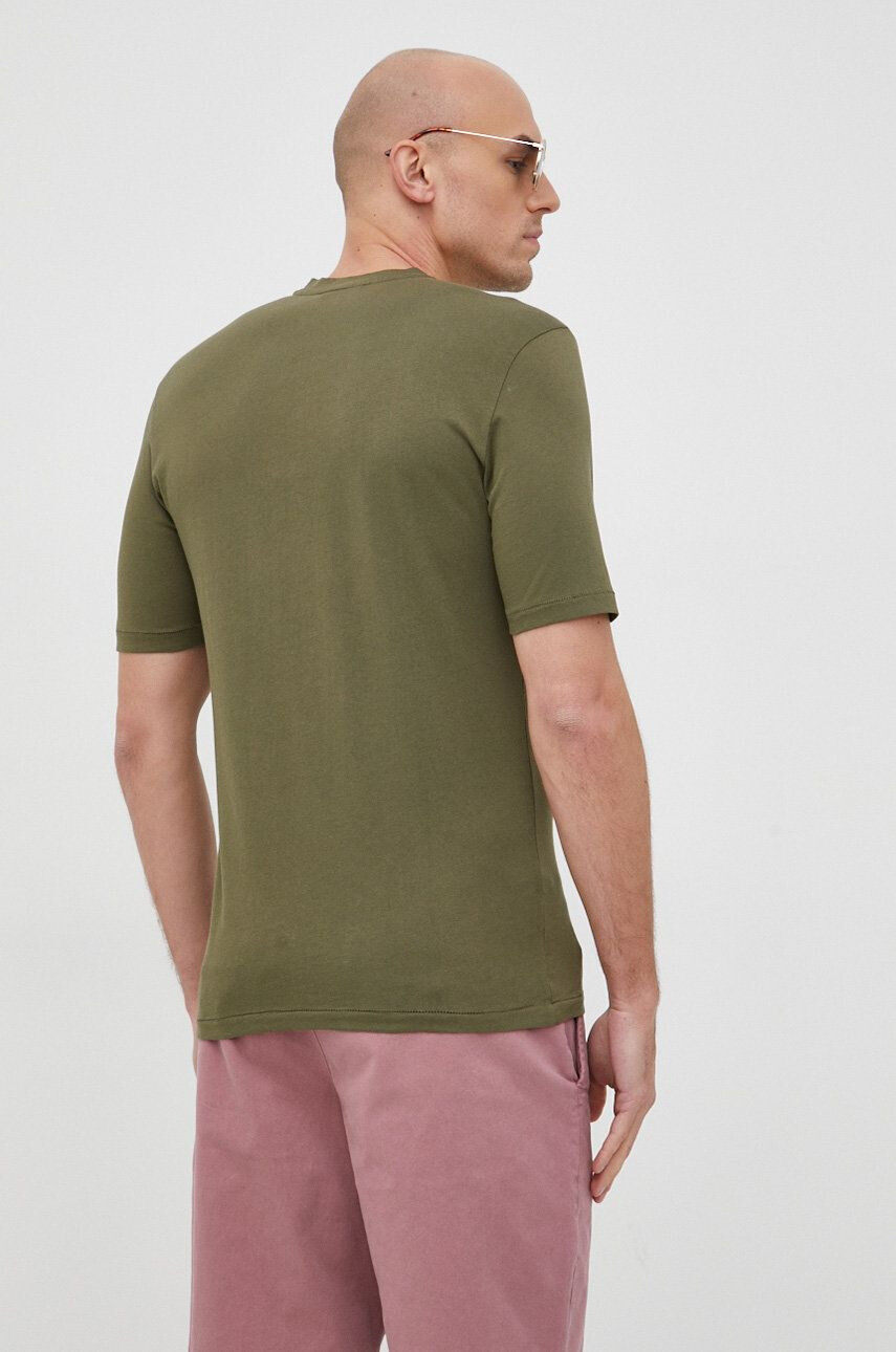 Sisley tricou din bumbac culoarea verde neted - Pled.ro