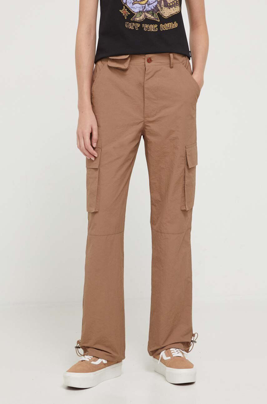 Sixth June pantaloni femei culoarea maro drept high waist - Pled.ro