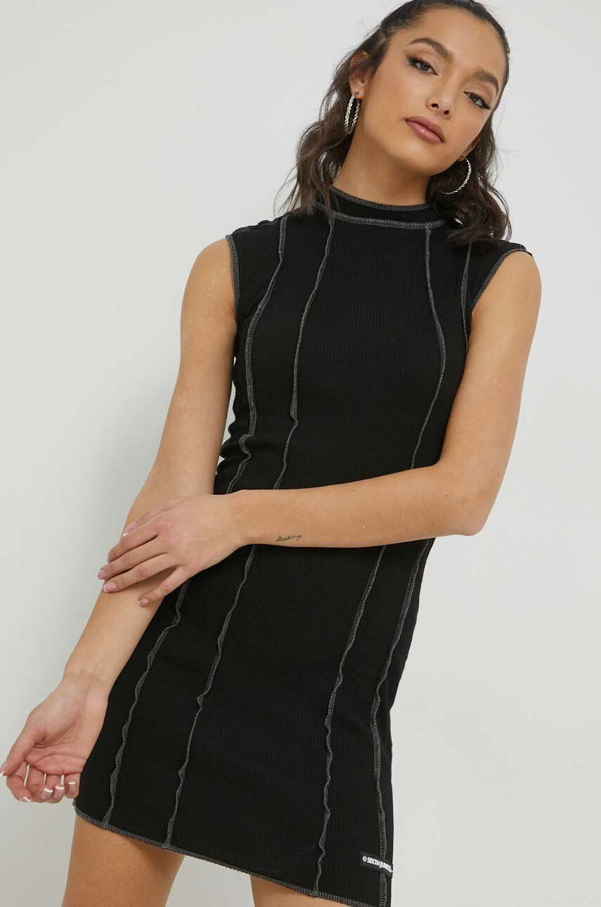 Sixth June rochie culoarea negru mini mulata - Pled.ro