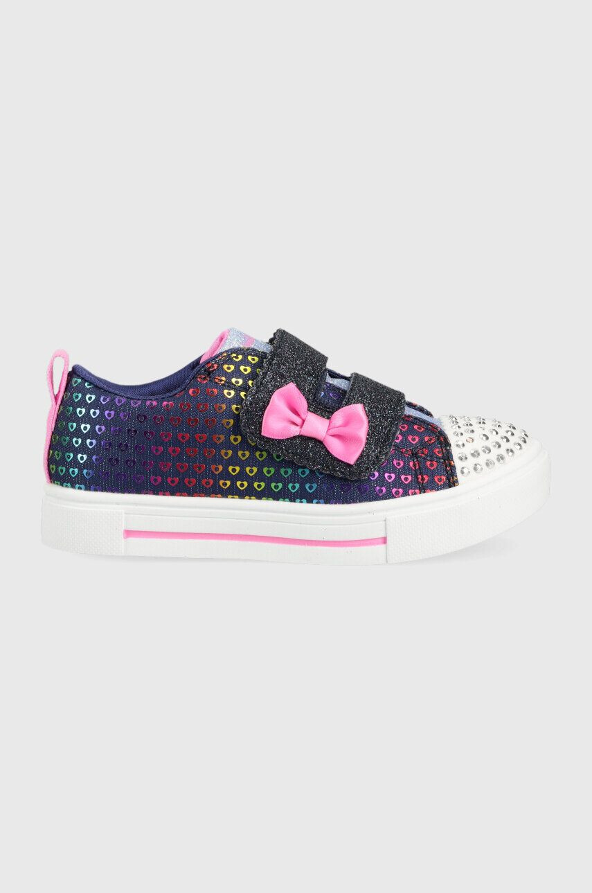 Skechers tenisi copii Twinkle Sparks Heart Dreamer culoarea albastru marin - Pled.ro