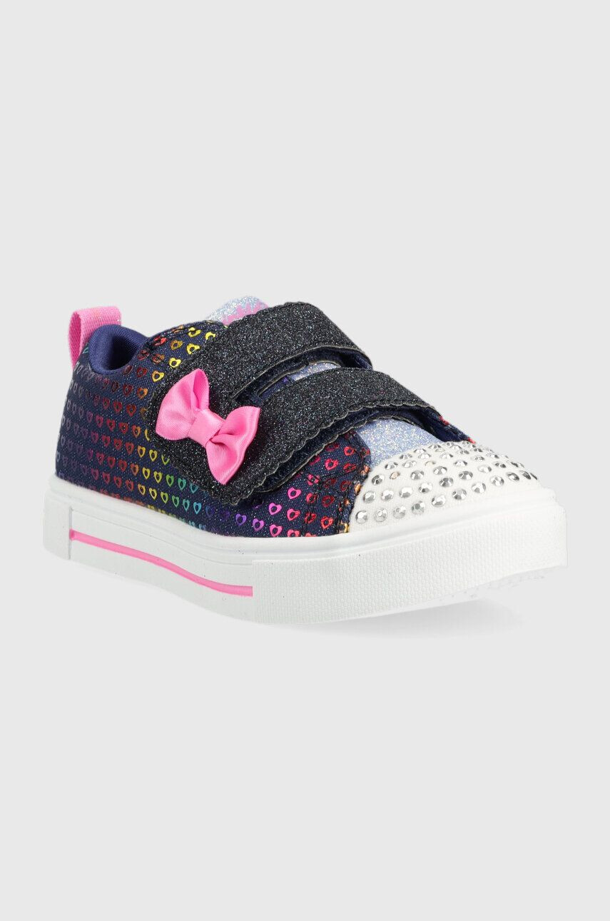 Skechers tenisi copii Twinkle Sparks Heart Dreamer culoarea albastru marin - Pled.ro