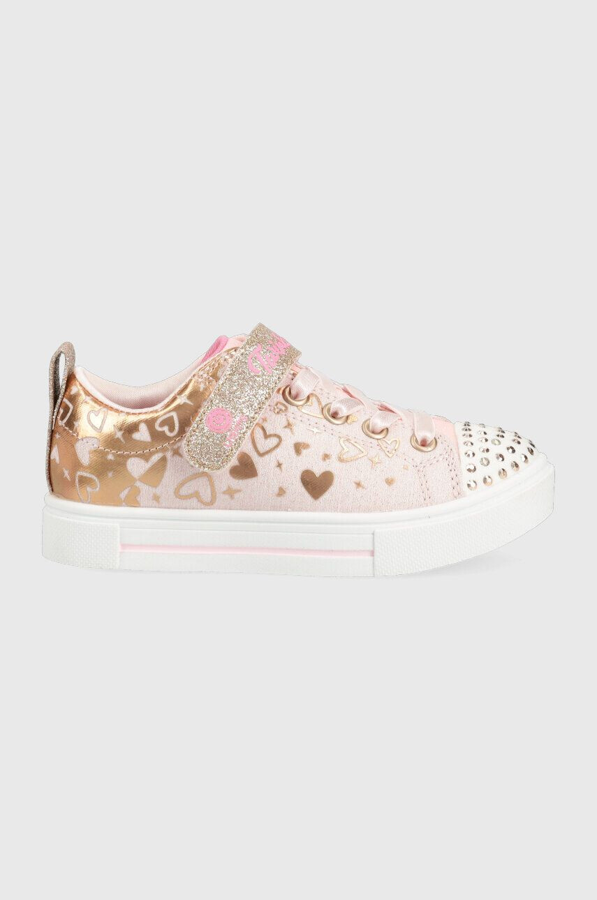 Skechers tenisi copii Twinkle Sparks Heather Charm culoarea auriu - Pled.ro