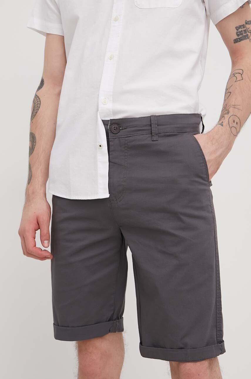 Solid pantaloni scurti barbati culoarea gri - Pled.ro