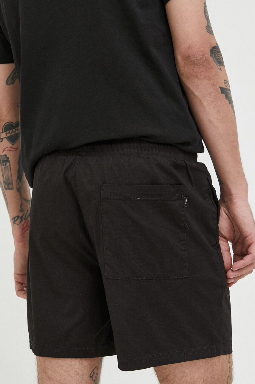 Solid pantaloni scurti barbati culoarea negru - Pled.ro