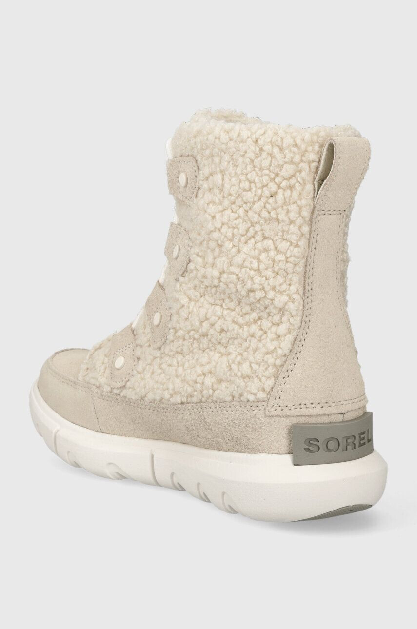 Sorel botine EXPLORER NEXT JOAN COZY femei culoarea bej cu toc plat izolat 2058881165 - Pled.ro