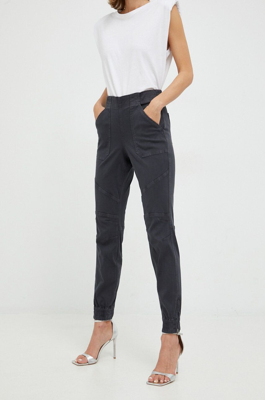 Spanx pantaloni femei culoarea albastru marin lat high waist - Pled.ro