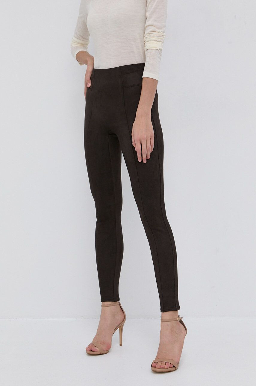 Spanx Pantaloni femei culoarea maro material neted - Pled.ro