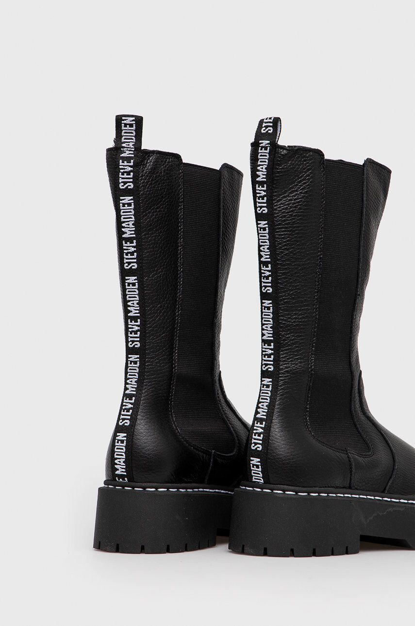 Steve Madden Ghete Chelsea de piele femei culoarea negru cu platformă - Pled.ro