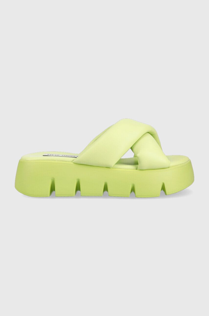 Steve Madden papuci Broadcast femei culoarea verde cu platforma SM11002374 - Pled.ro