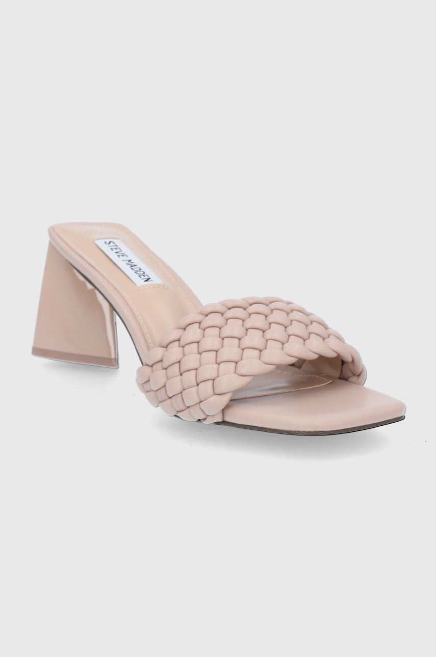 Steve Madden papuci Monte Carlo femei culoarea bej cu toc drept - Pled.ro