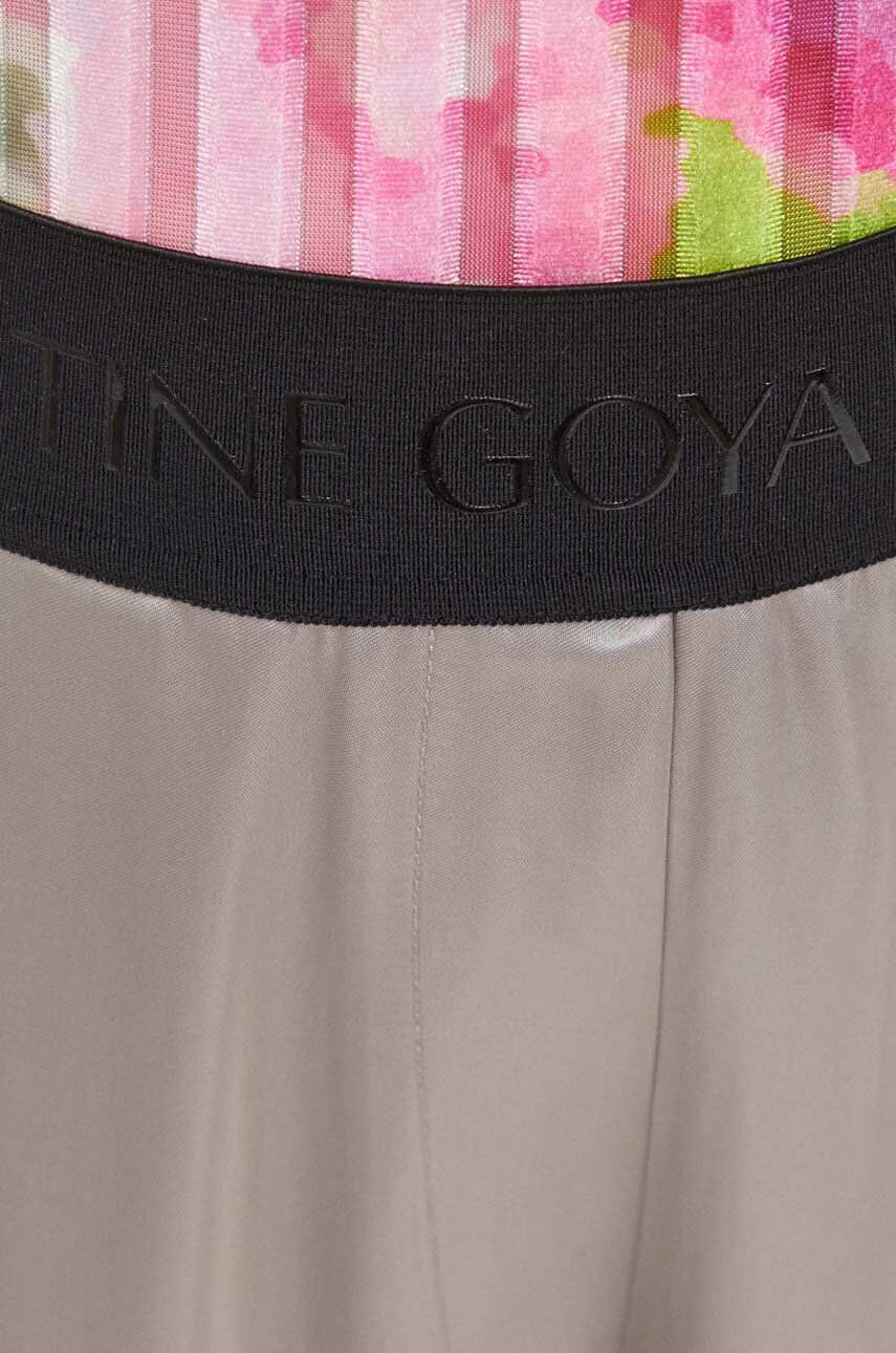 Stine Goya pantaloni femei culoarea gri lat high waist - Pled.ro