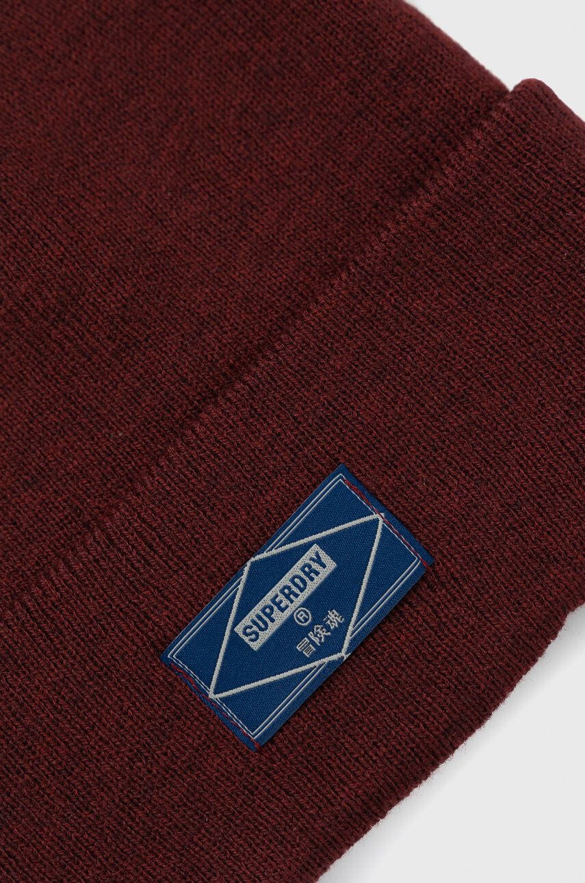 Superdry Căciulă culoarea bordo din tesatura neteda - Pled.ro