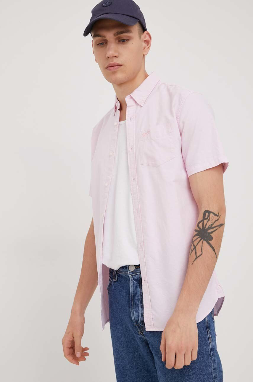 Superdry camasa din bumbac barbati culoarea albastru marin cu guler button-down regular - Pled.ro