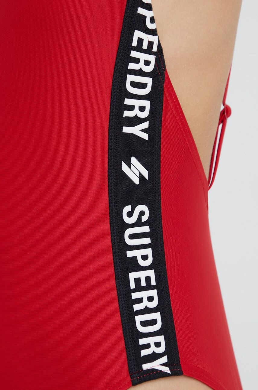 Superdry costum de baie dintr-o bucată culoarea rosu cupa moale - Pled.ro