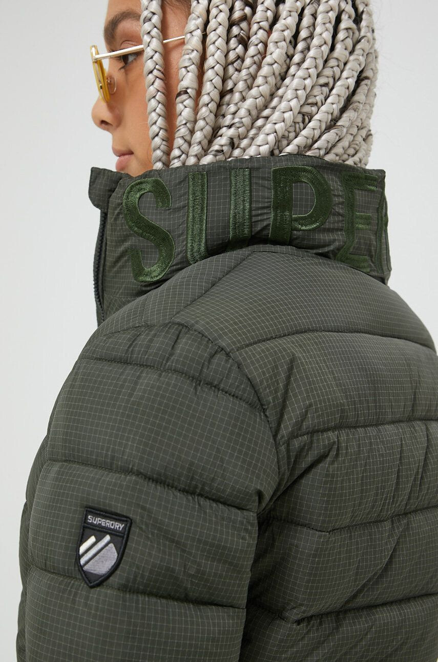 Superdry geaca femei culoarea verde de tranzitie - Pled.ro