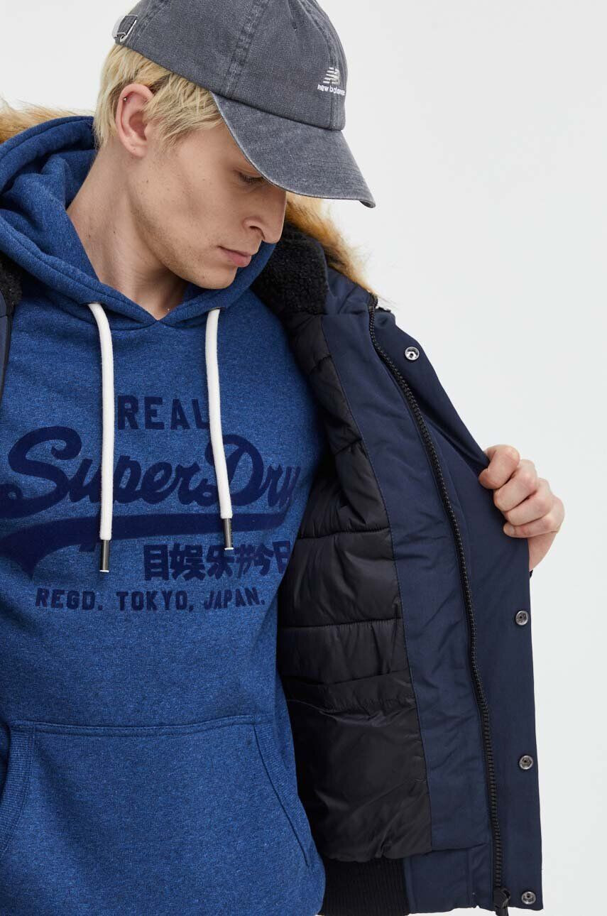 Superdry geaca barbati culoarea albastru marin de iarna - Pled.ro