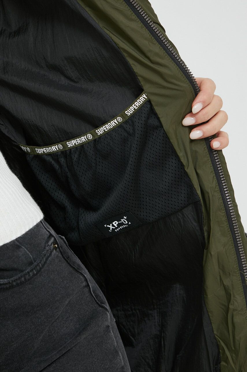 Superdry geaca femei culoarea verde de iarna oversize - Pled.ro