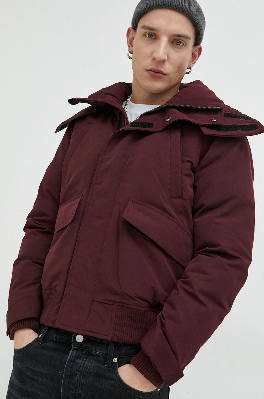 Superdry geaca barbati culoarea bordo de iarna - Pled.ro