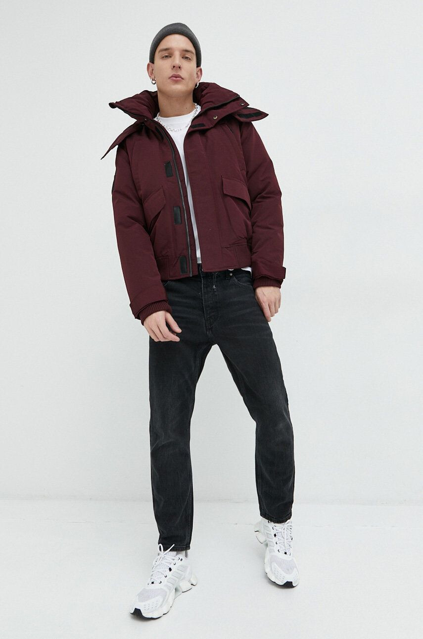 Superdry geaca barbati culoarea bordo de iarna - Pled.ro