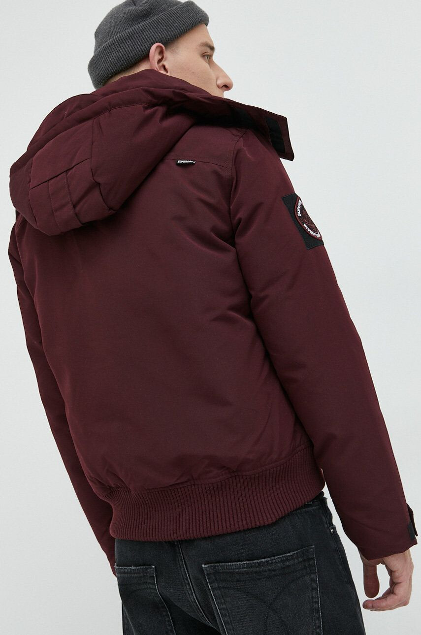 Superdry geaca barbati culoarea bordo de iarna - Pled.ro