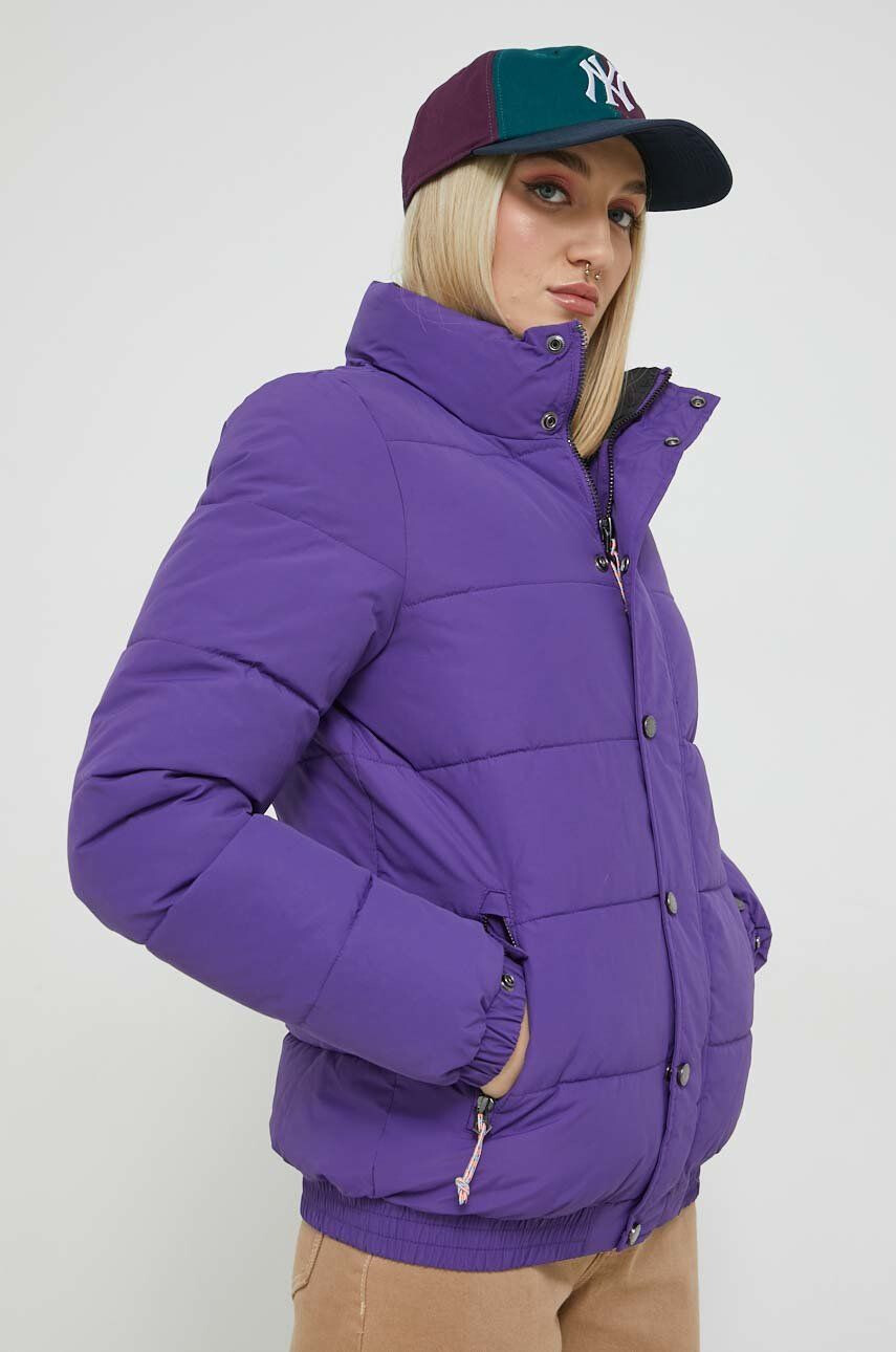 Superdry geaca femei culoarea violet de iarna - Pled.ro