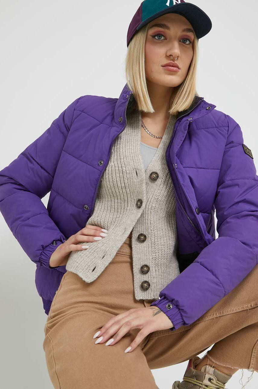 Superdry geaca femei culoarea violet de iarna - Pled.ro