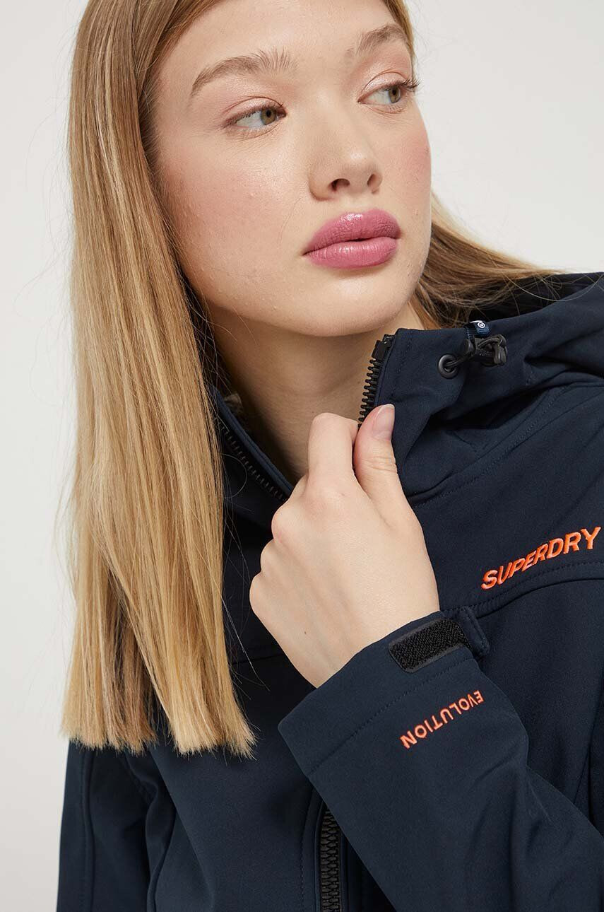 Superdry geaca femei culoarea albastru marin de tranzitie - Pled.ro