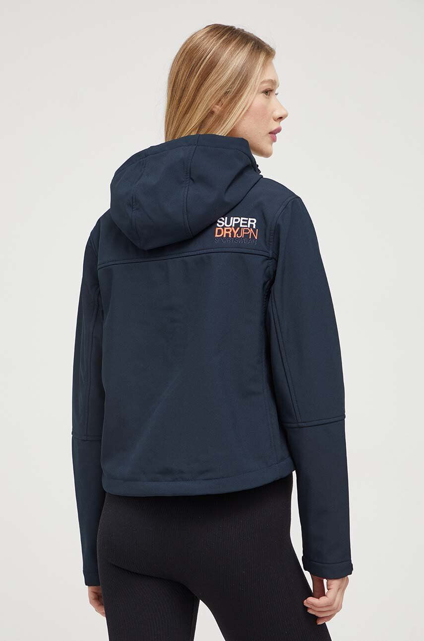 Superdry geaca femei culoarea albastru marin de tranzitie - Pled.ro