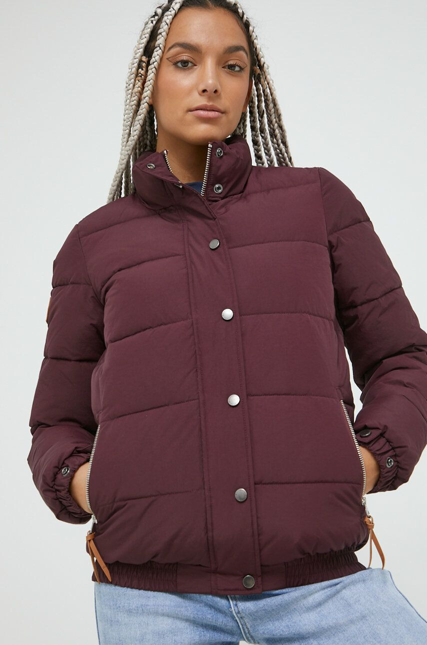 Superdry geaca femei culoarea bordo de iarna - Pled.ro