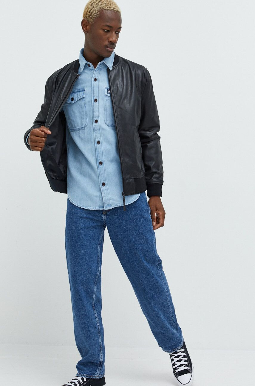 Superdry geaca bomber de piele - Pled.ro