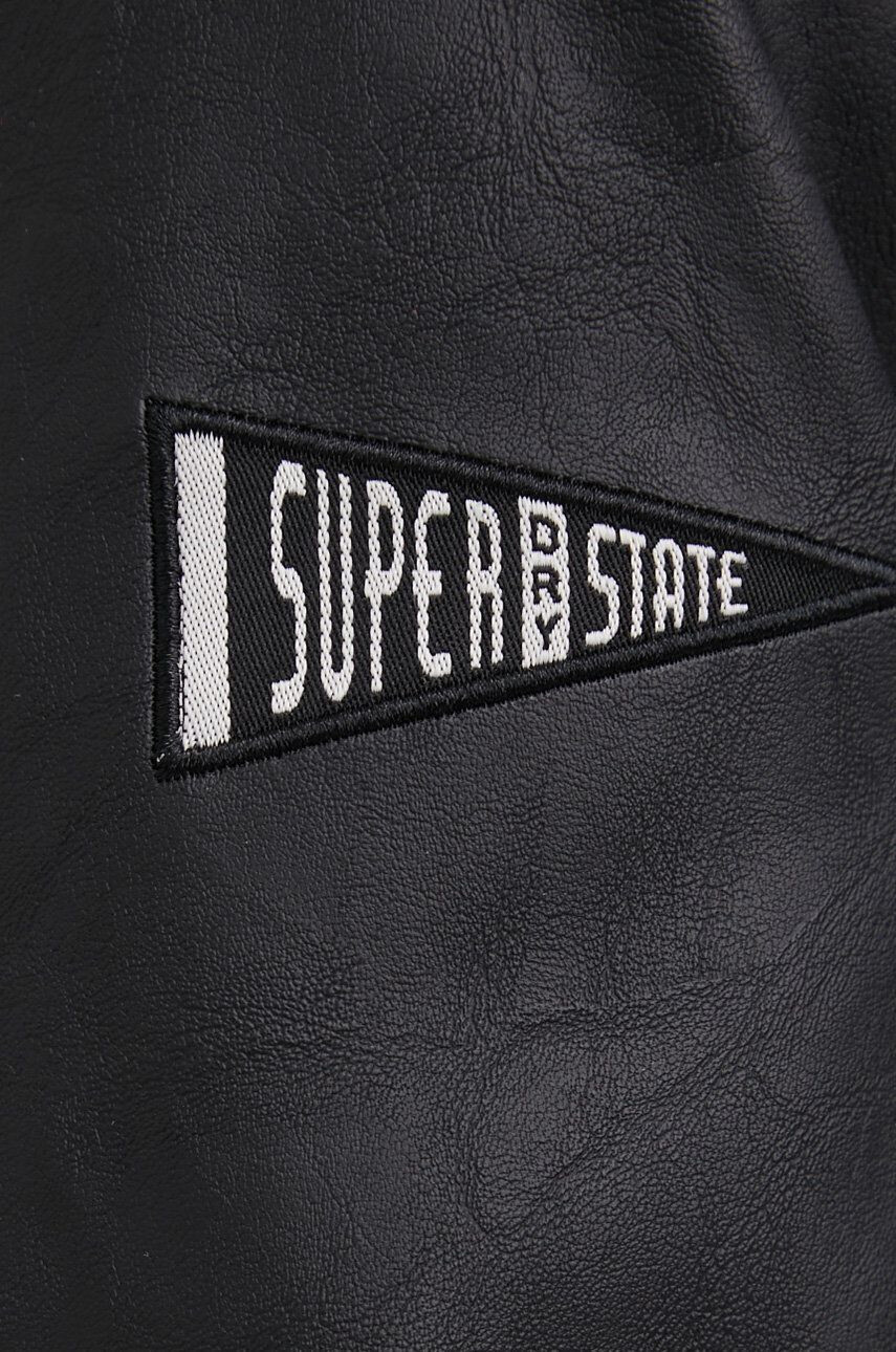 Superdry geaca de lana culoarea negru de tranzitie - Pled.ro