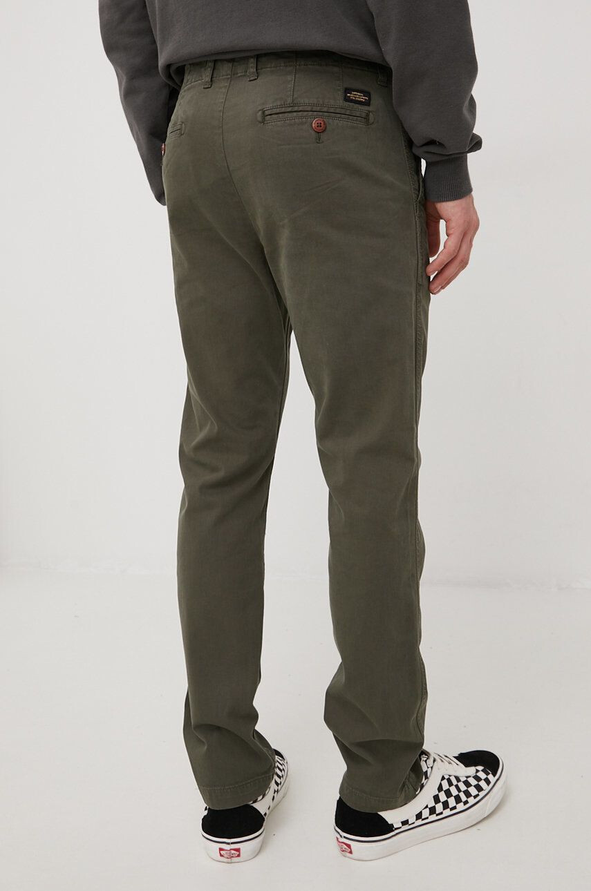 Superdry pantaloni barbati culoarea verde cu fason chinos - Pled.ro