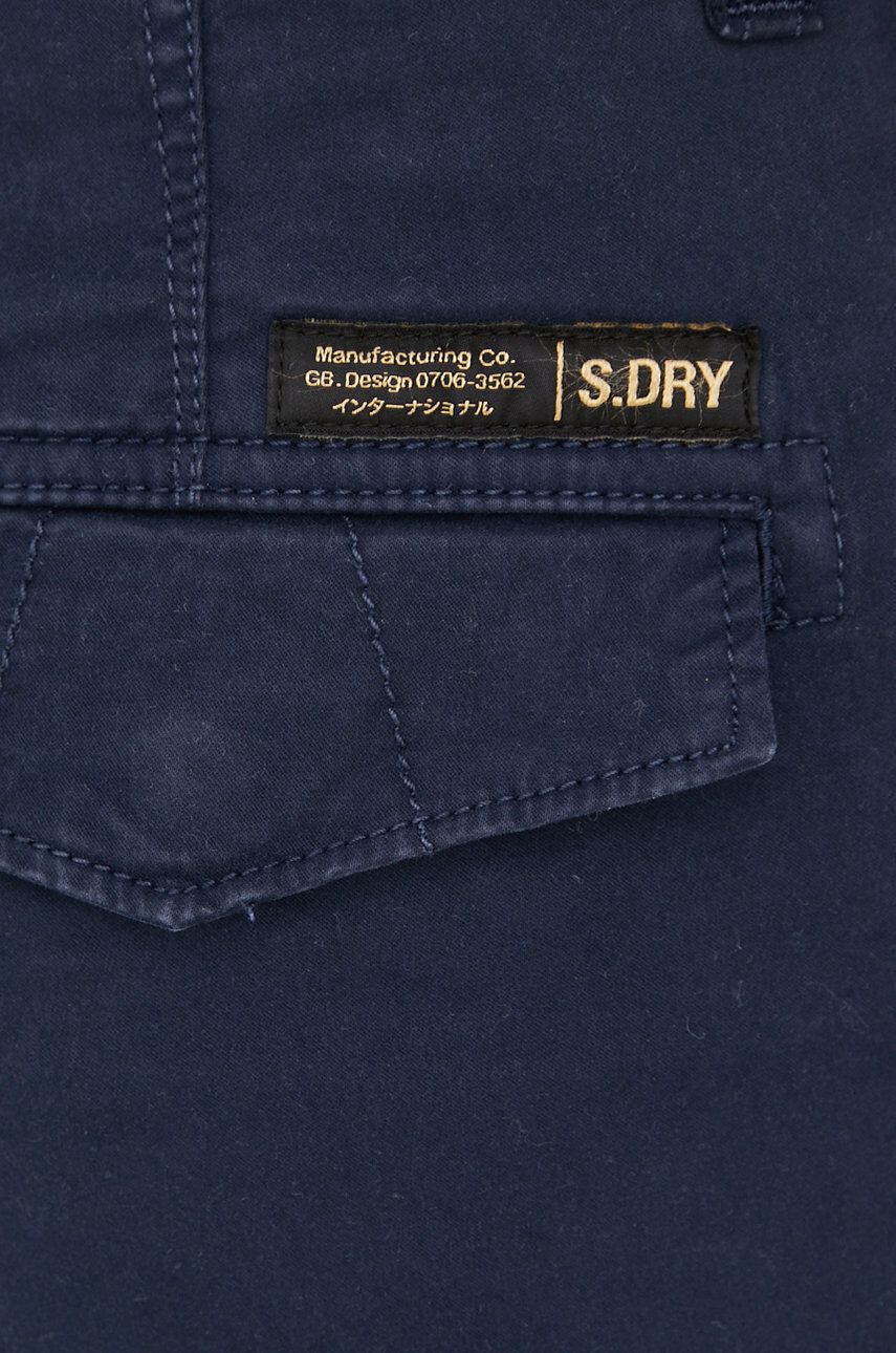 Superdry pantaloni femei culoarea albastru marin fason cargo high waist - Pled.ro