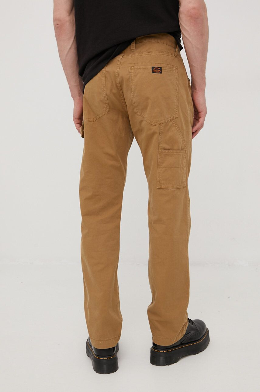 Superdry pantaloni de bumbac barbati culoarea maro drept - Pled.ro