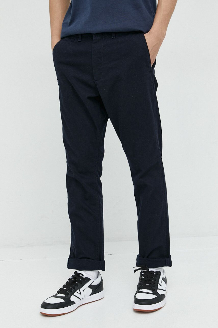 Superdry pantaloni de bumbac barbati culoarea albastru marin mulata - Pled.ro