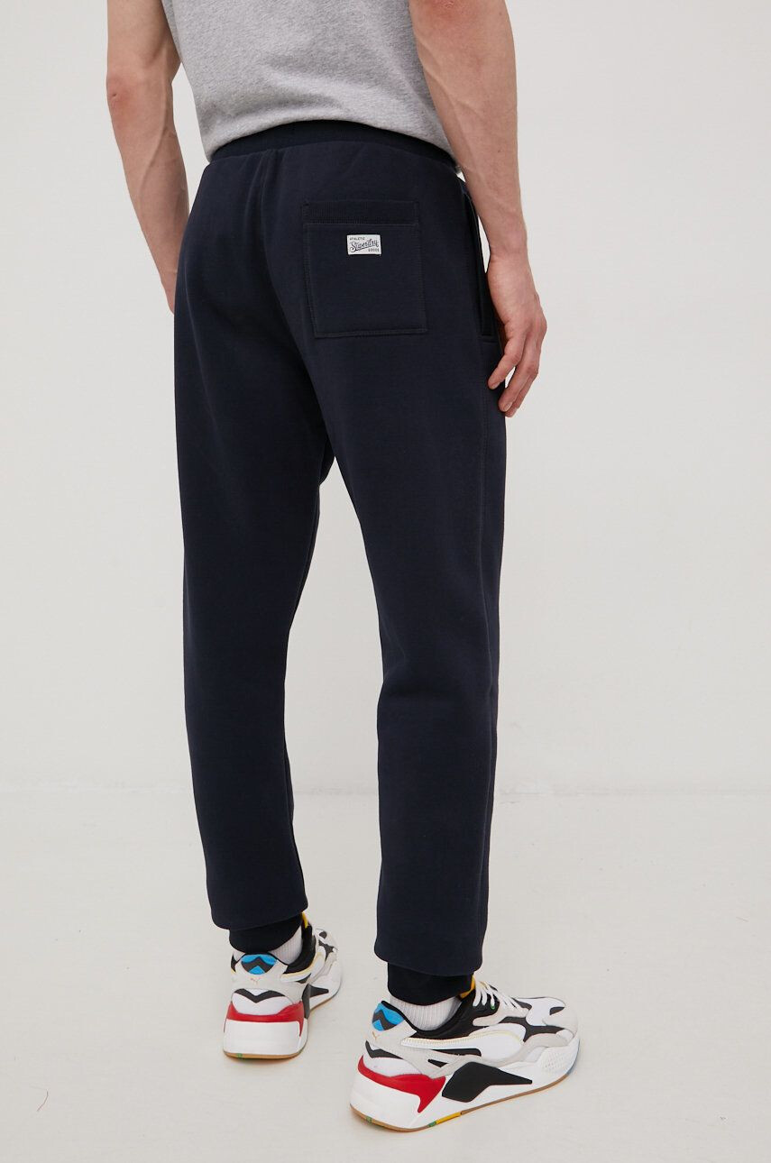 Superdry pantaloni de trening barbati culoarea albastru marin cu imprimeu - Pled.ro