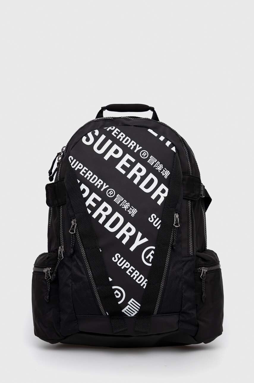 Superdry rucsac femei culoarea albastru marin mare cu imprimeu - Pled.ro