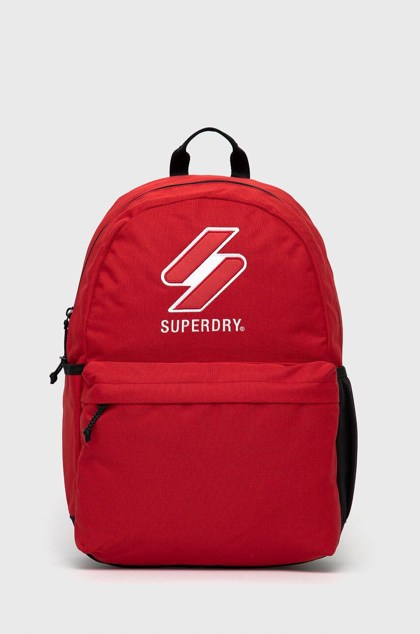 Superdry rucsac femei culoarea rosu mare cu imprimeu - Pled.ro