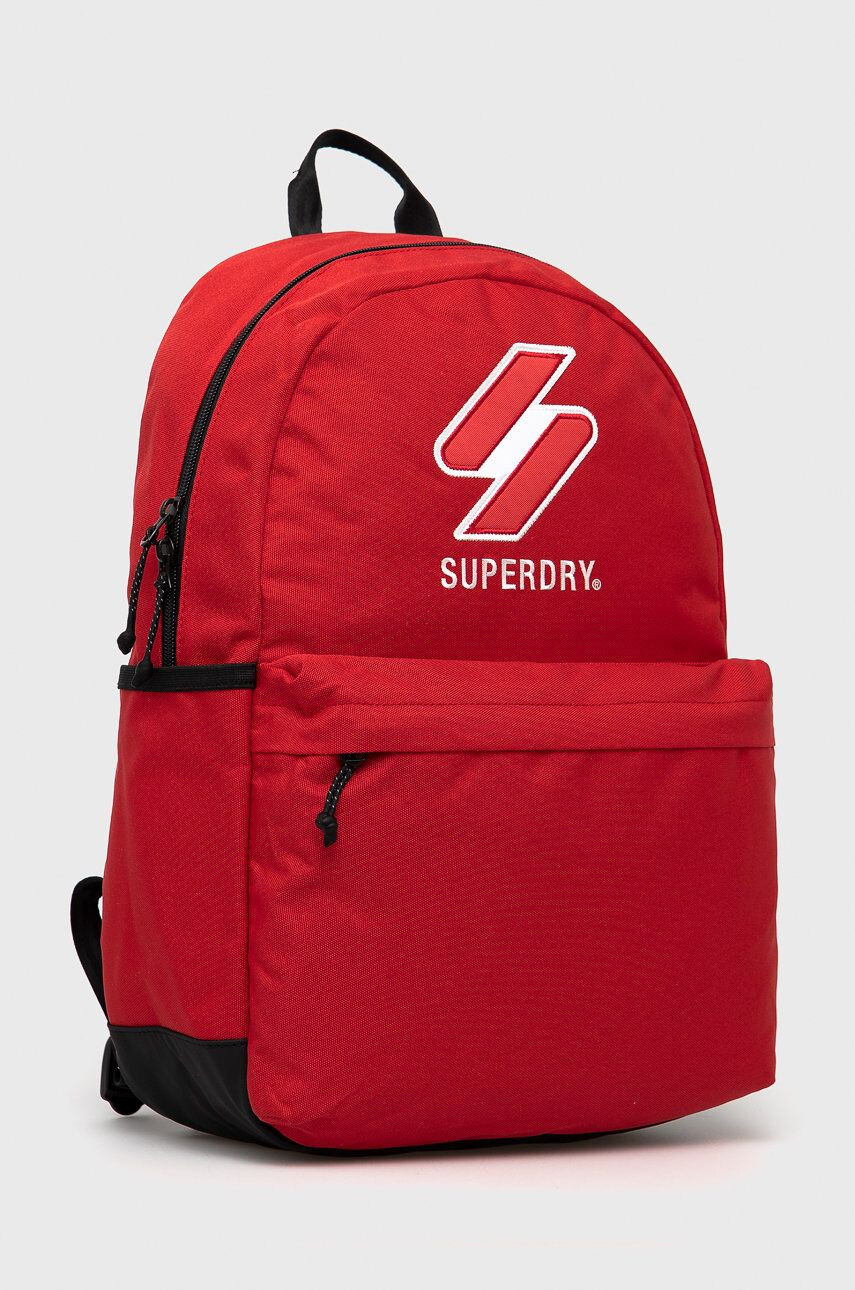 Superdry rucsac femei culoarea rosu mare cu imprimeu - Pled.ro