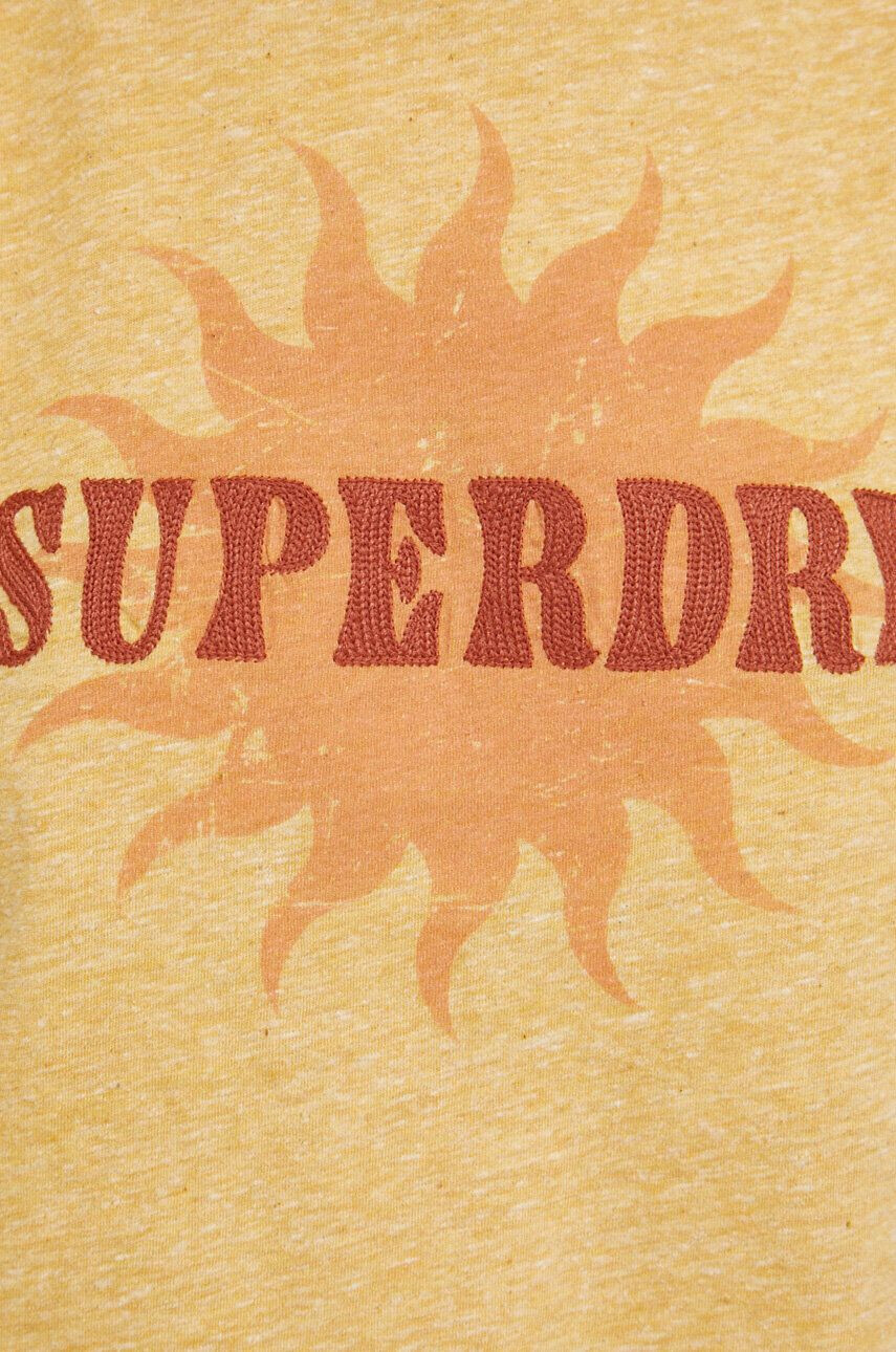 Superdry tricou femei culoarea galben - Pled.ro